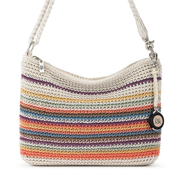 The Sak Crochet Crossbody Rainbow Striped Crossbody Vegan Recycled Bag - Picture 3 of 9